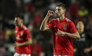 Ruben Dias, ici en avril dernier après avoir inscrit un but en Ligue Europa face à l'Eintracht Francfort.