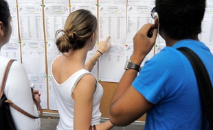 Des lycéens, du lycée Fustel de Coulanges, à Strabourg, découvrent les résulats du bac 2011.