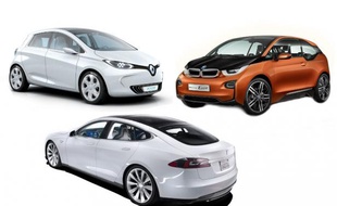 Trois voitures 100% électriques: La Renault Zoe face à la BMW i3 et à la Tesla S.
