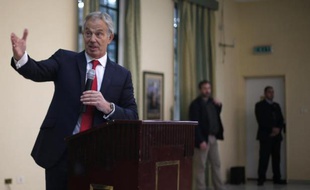 Tony Blair, ancien Premier ministre britannique, le 15 février 2015 à Gaza