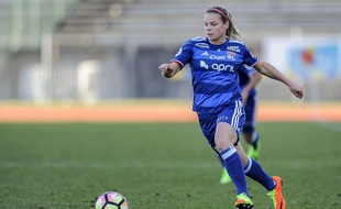 L'attaquante Eugénie Le Sommer a marqué au match aller contre Manchester City.