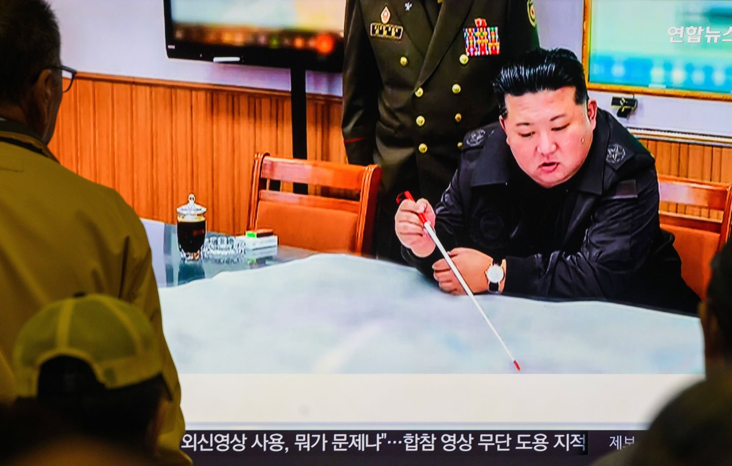 Kim Jong-un lors d'un flash télévisé, diffusé à Seoul.