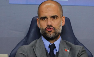 Pep Guardiola lors de Manchester City-Barcelone, le 1er novembre 2016 en Ligue des champions.
