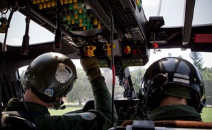 Illustration de l'armée de l'air française dans des hélicoptères leaders Fennec, le 09 juillet 2013.