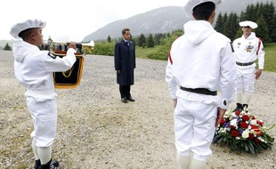 Nicolas Sarkozy, sur le plateau des Glières le 31 mai 2011, haut lieu de la Résistance en Haute-Savoie.