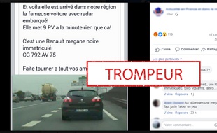 La fameuse Mégane noire accusée d'être une voiture-radar.