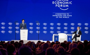 Le Premier ministre canadien Justin Trudeau au Forum économique mondial de Davos, le 23 janvier 2018.