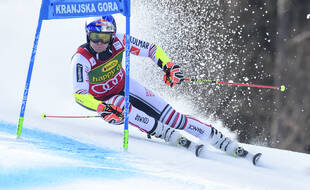 Alexis Pinturault vise le gros globe de cristal lors des finales du ski alpin à Lenzerheide, à partir du 18 mars 2021.