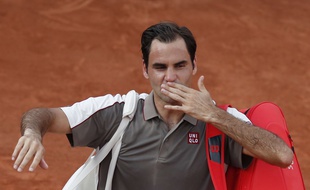 Roger Federer après sa victoire sur Stanislas Wawrinka en quart de finale à Roland-Garros, le 4 juin 2019.