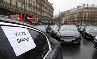 Manifestation des VTC, place de la République, le 4 février 2016.
