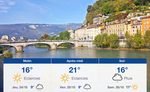 Météo Grenoble: Prévisions du mercredi 23 octobre 2019