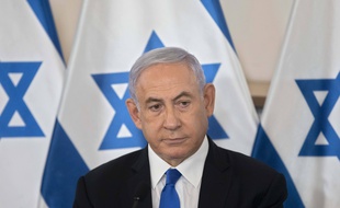 Le premier ministre israélien Benjamin Netanyahu lors d'une conférence de presse à Tel Aviv le 19 mai 2021.