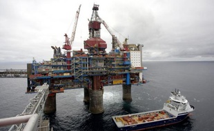 Une plateforme pétrolière en mer du Nord