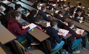 Des étudiants à l'université Paris Sorbonne en 2018.