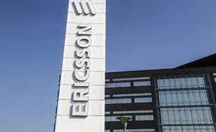 Logo d'Ericsson à Lund, dans le nord de la Suède