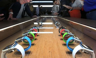 Les Apple Watch lors de la présentation à Cupertino en septembre 2014