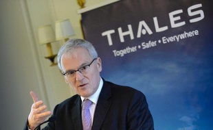 Le PDG de Thales, Jean-Bernard Levy, s'exprime le 20 février 2014 à Paris