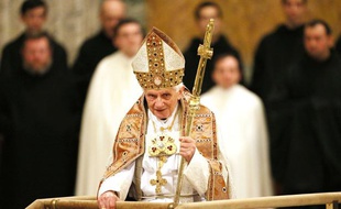 Le pape Benoît XVI à la Basilique Saint-Paul, le 25 janvier 2013.