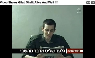 Capture d'écran de la vidéo du soldat Shalit, diffusée par les télévisions israéliennes