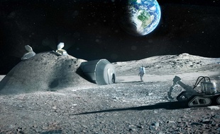 Le projet de village lunaire imaginé par l'Agence spatiale européenne en partenariat avec avec l'agence d'architecture Foster + Partners.