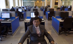 Un étudiant en informatique à Pyongyang le 8 janvier 2013.