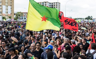 Des manifestants en Guyane le 28 mars 2017