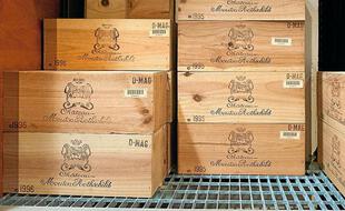Des caisses de grands crus.
