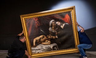 Le retour à Toulouse du tableau "Judith et Holopherne" attribué au Caravage, le 16 juin 2019.