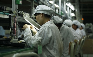 Une usine Foxconn fabriquant des iPhone pour Apple en Chine (illustration).