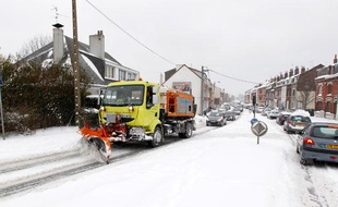 Lille, le 12 mars 2013. Des fortes chutes de neige paralysent la métropole lilloise.