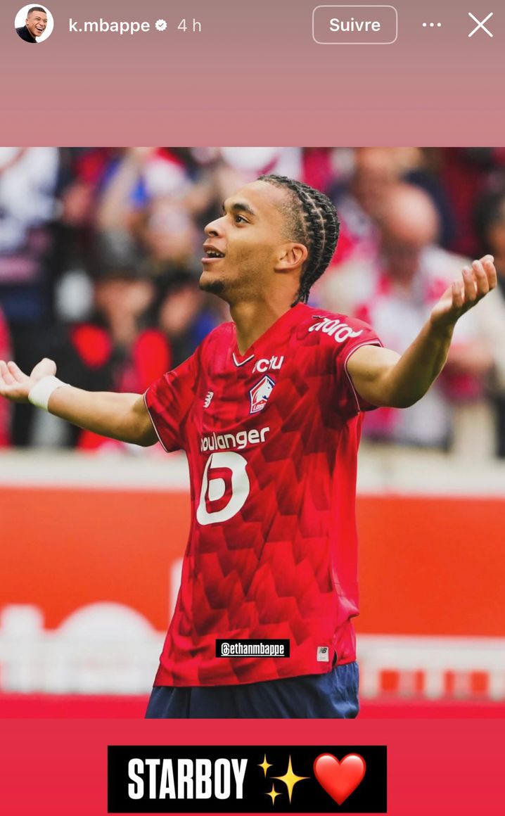 Kylian Mbappé n'a pas manqué de saluer le premier but de son petit frère.