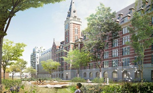 Vue d'architecte du projet des Grands moulins de Paris.