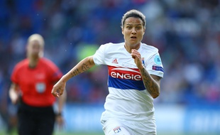 Dzsenifer Marozsan, ici lors de la dernière finale de Ligue des champions remportée par l'OL contre le PSG, en juin à Cardiff.