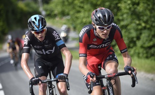 Tejay Van Garderen (à droite), a parfois réussi à faire vaciller Christophe Froome sur le Critérium du Dauphiné.