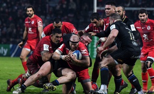 Le talonneur Leonardo Ghiraldini et le Stade Toulousain ont dominé les Anglais de Bath (20-17) en Champions Cup, le 20 janvier 2019 à Ernest-Wallon.