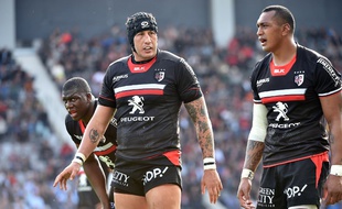 Le deuxième ligne du Stade Toulousain Patricio Albacete face au Racing 92 lors d'un match de Top 14 au Stadium de Toulouse, le 16 avril 2017.