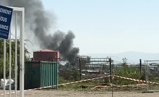 Incendie à la raffinerie de Reichstett. Le 24 avril 2017.