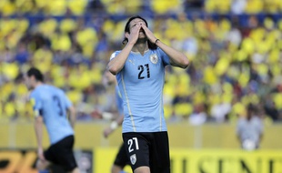 Edinson Cavani lors d'Equateur-Uruguay le 12 novembre 2015.