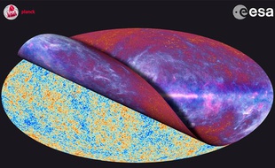 La carte la plus précise du rayonnement cosmologique réalisée par le satellite Planck.