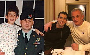 Un montage de photos montrant Michael Taylor et son fils Peter, mis en cause dans l'affaire Ghosn.