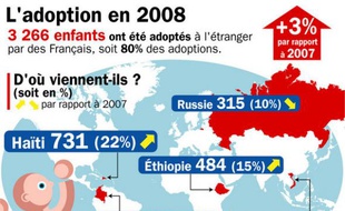 Les chiffres des adoptions internationales en France en 2008.