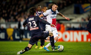 Le joueur du PSG, Jérémy Ménez, lors du match de Coupe de la Ligue à Bordeaux, le 14 janvier 2014.