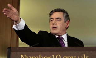 Gordon Brown lors de la conférence de presse sur le remaniement de son gouvernement le 5 juin 2009