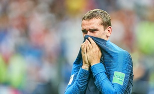Antoine Griezmann en larmes après la victoire des Bleus en finale de la Coupe du Monde.