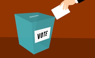 Illustration d'un vote et d'une urne pour des élections