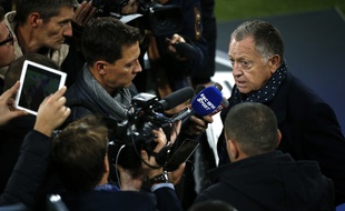 Jean-Michel Aulas, mardi lors de sa nouvelle intervention médiatique au Juventus Stadium.