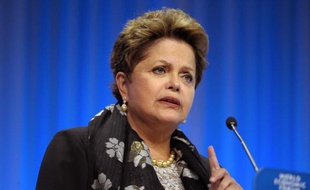 La présidente brésilienne Dilma Roussef, lors d'une conférence de presse en janvier 2014.