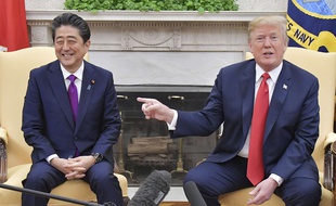 Donald Trump et le Premier ministre japonais Shinzo Abe à la Maison Blance en juin 2018.