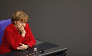 German Chancellor Angela Merkel looks on during a session at the Bundestag lower house of Parliament, on November 21, 2017 in Berlin.
Odd ANDERSEN / AFP
