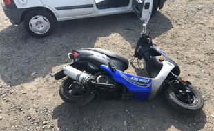 Nantes, le 22 mai 2019 Illustration d'un scooter accidenté